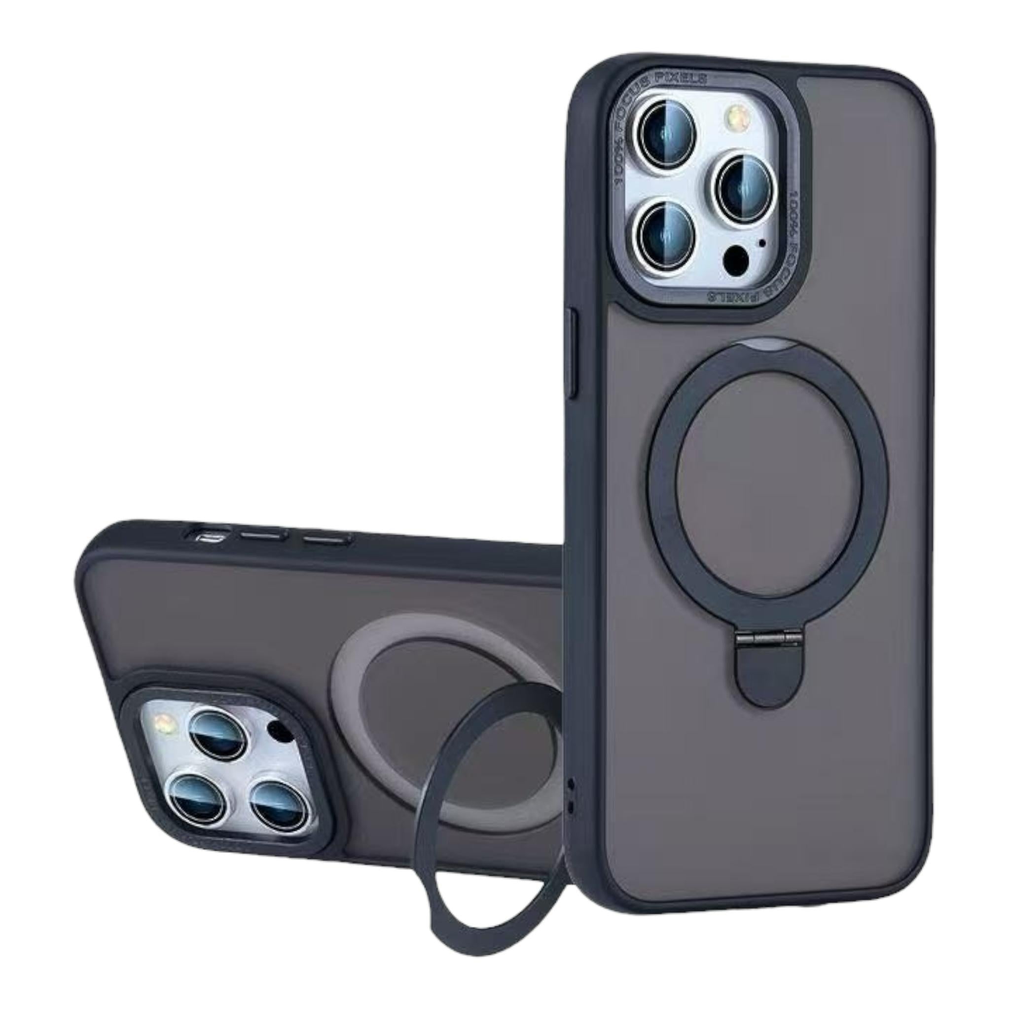 For Magsafe Matte Case With Metal Ring Stand Slim Stylish Wireless Charging Ready For Iphone And Samsung“ Premium Quality, Stylish & Durable Protective Case